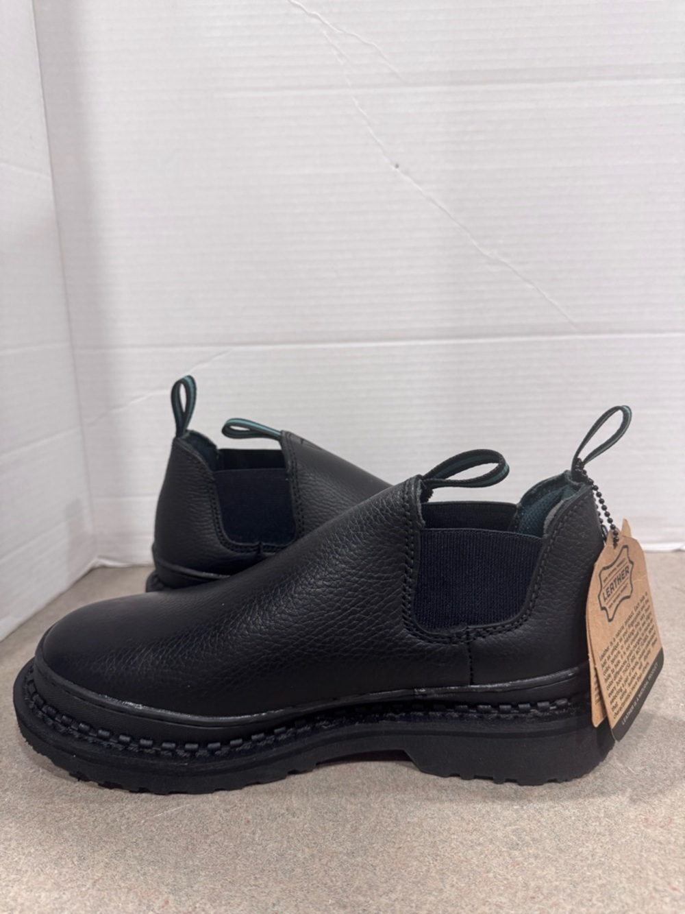 Georgia Boot Men Georgia Giant Black Leather Romeo Work Shoes 7.5 W  New